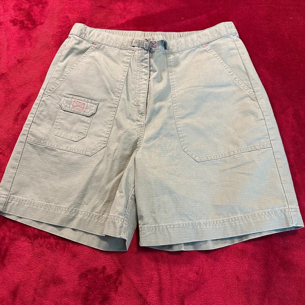LL Bean‎ Womens Cargo Shorts Sage Green Coolmax Ripstop Hiking Size 12 Reg 0AJQ3